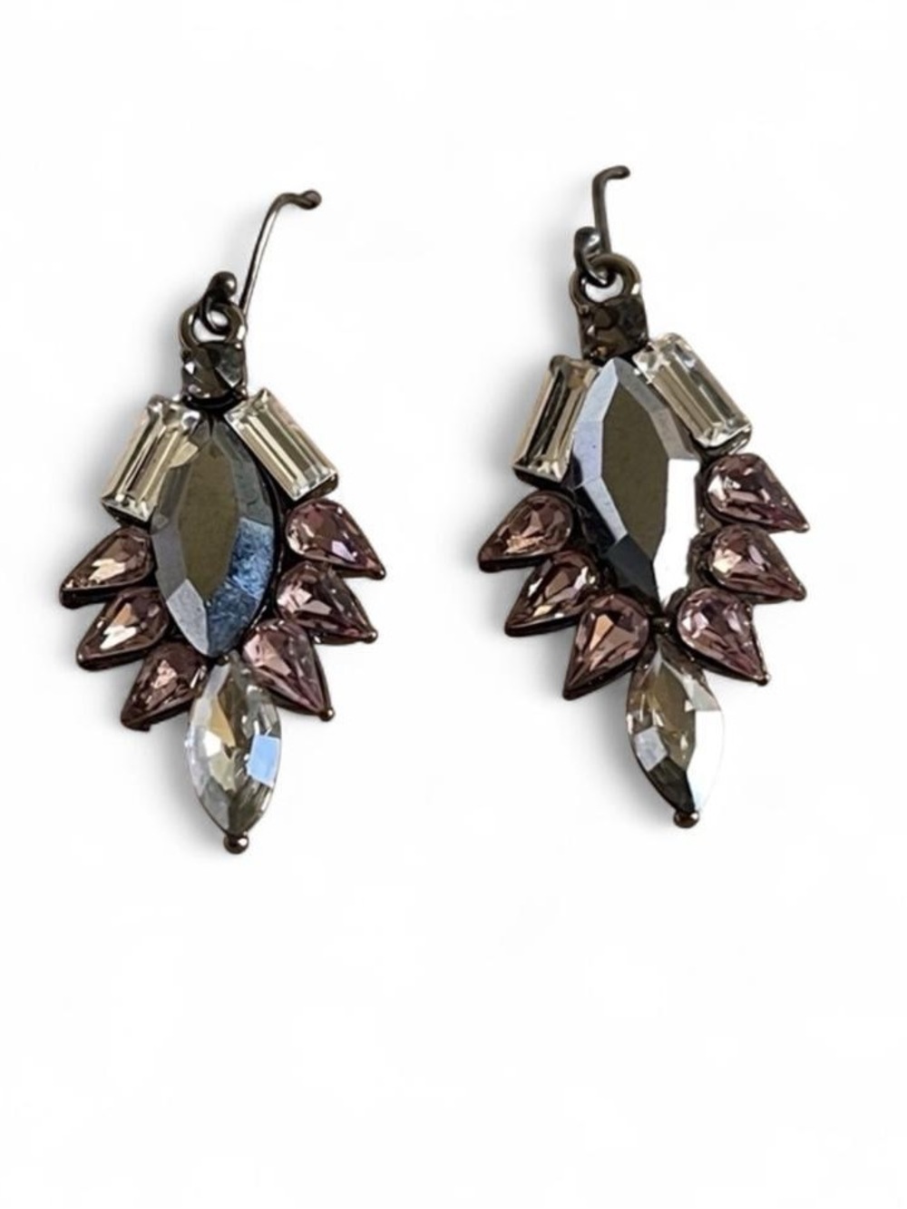 WA Studios Pink Crystal Chandelier Earrings